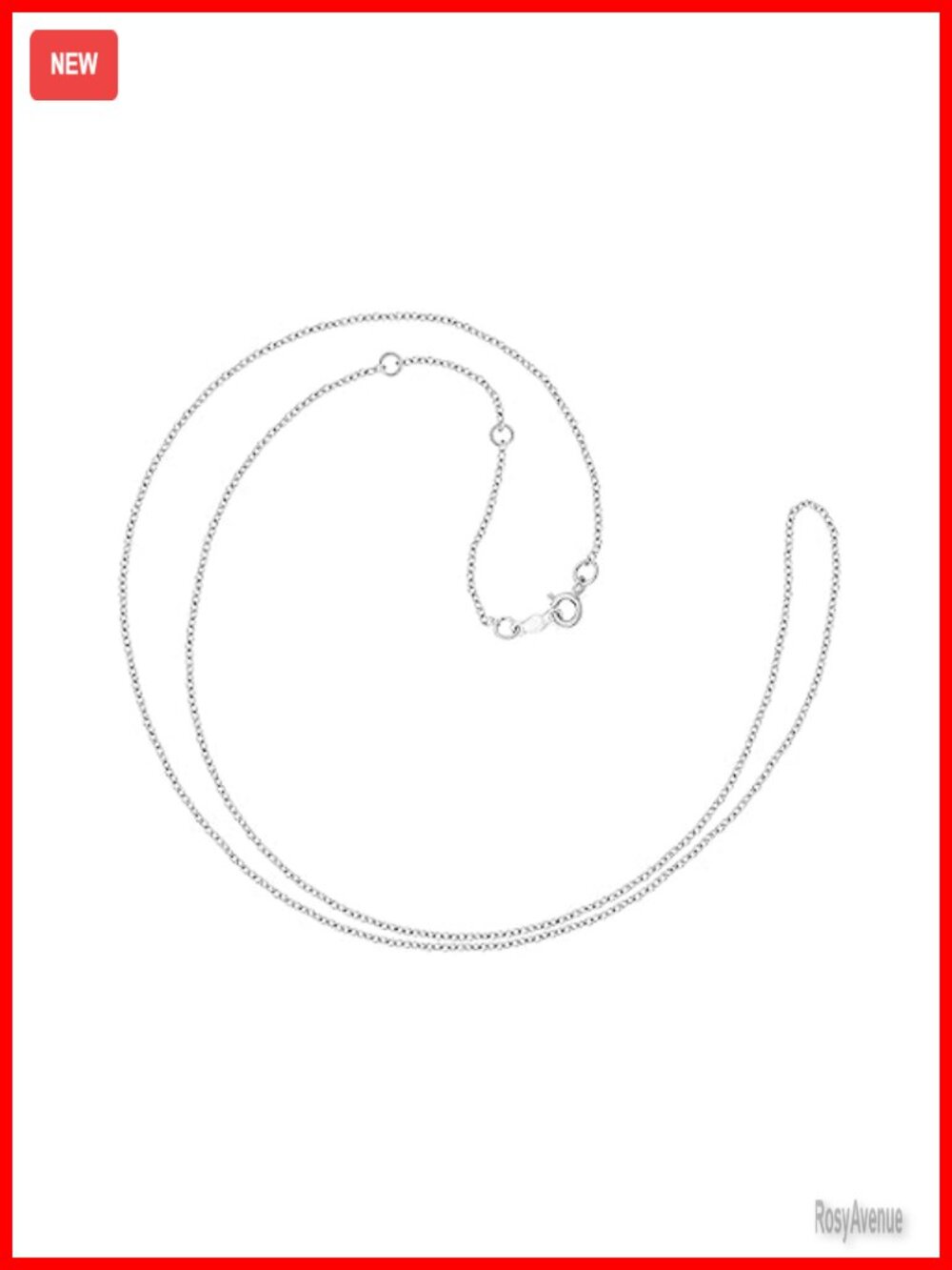 14K Gold Cable Chain Necklace 1.10mm Thick 19" Spring Ring Clasp